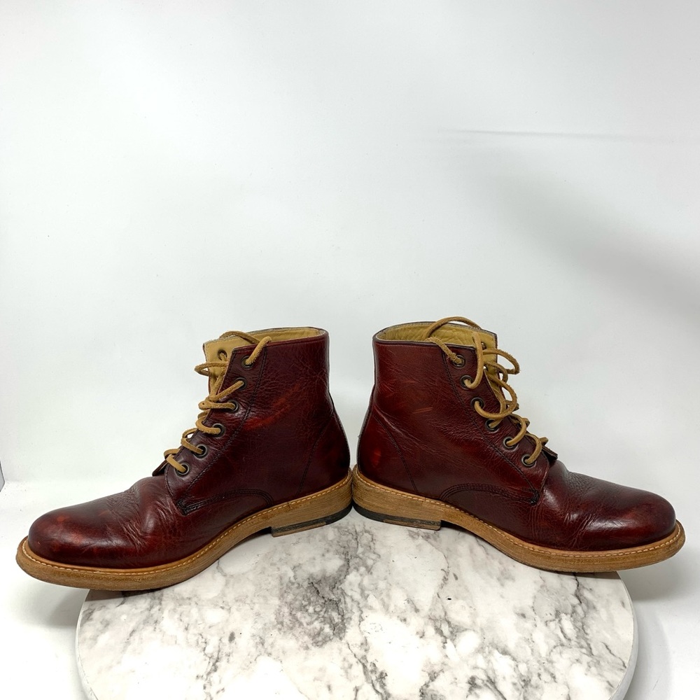 Will Leather Goods Lace Up Leather Combat Moto Boots 38/6MNS/8WMS Gorpcore - Picture 7 of 16